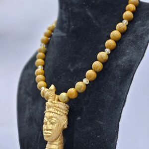 African Carved Pendant Beaded Necklace