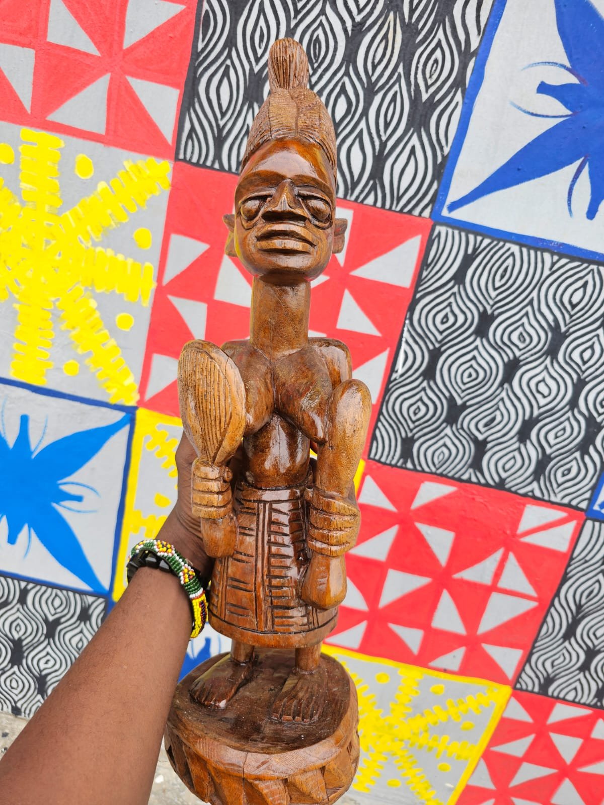 Hand-Carved African Wooden Sculpture