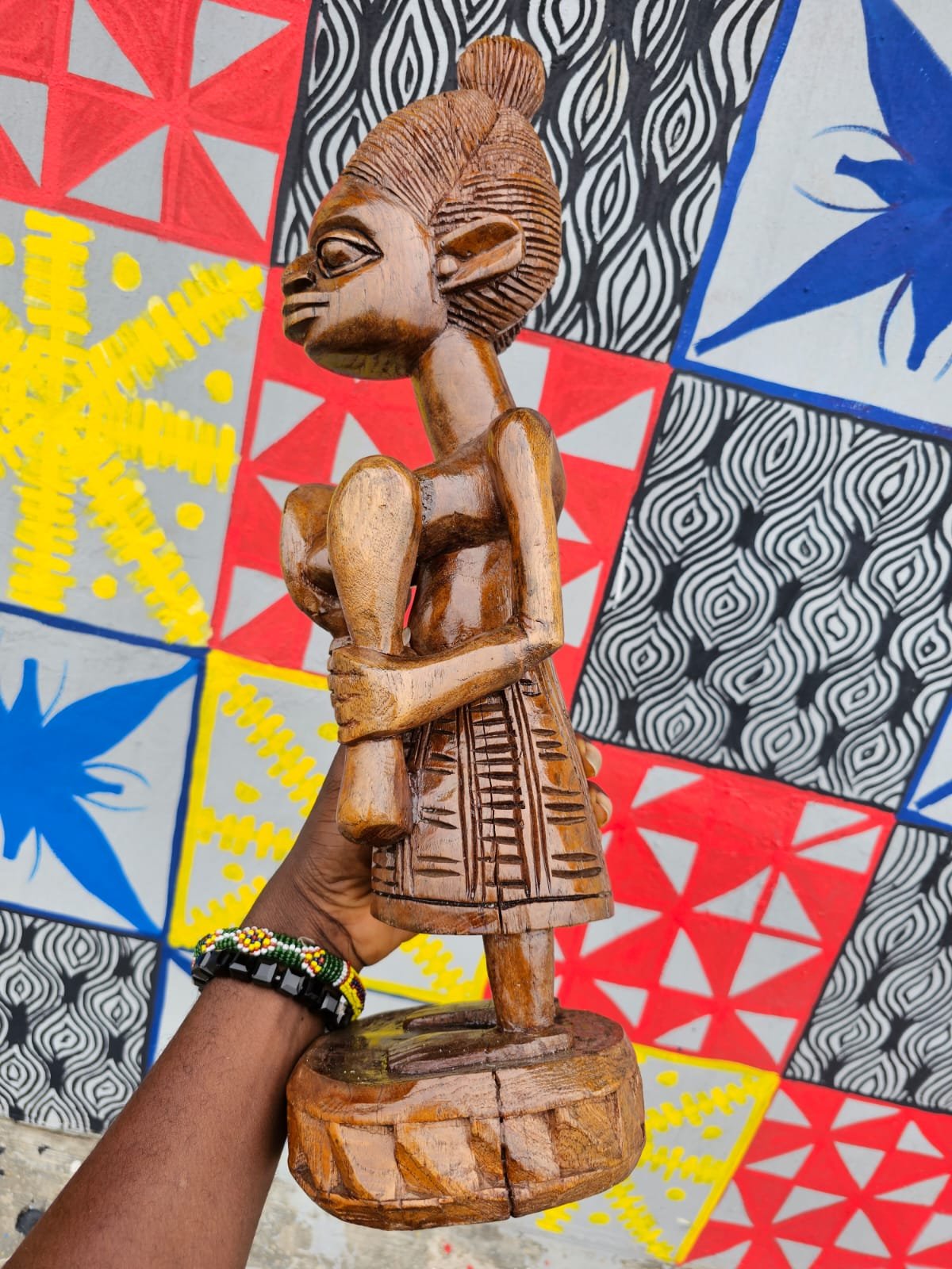 Hand-Carved African Wooden Sculpture