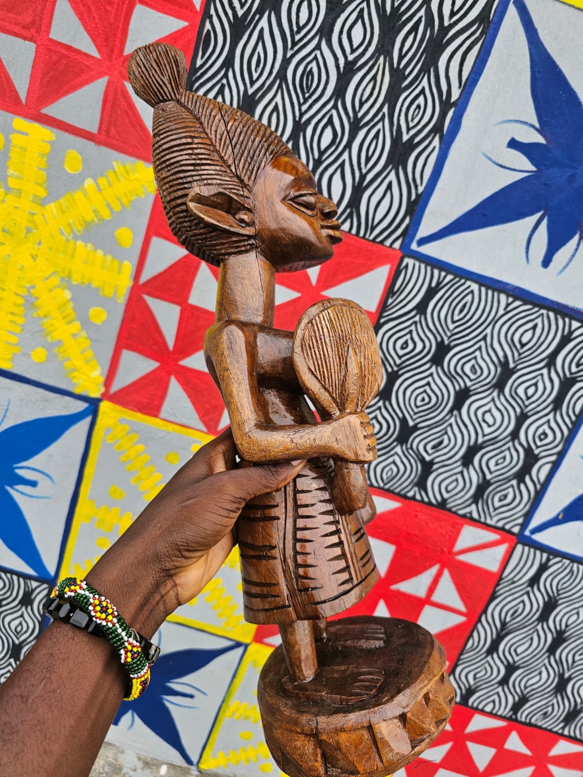 Hand-Carved African Wooden Sculpture
