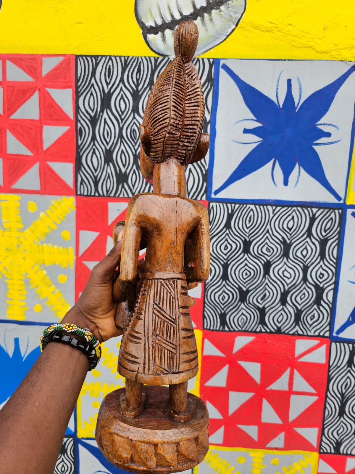 Hand-Carved African Wooden Sculpture
